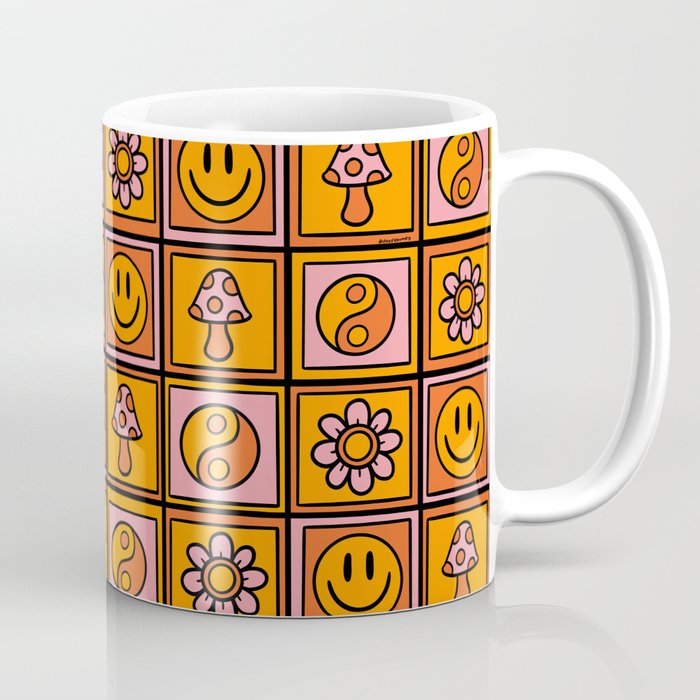 Vintage Granny Square Print Coffee Mug Gallery Image 1