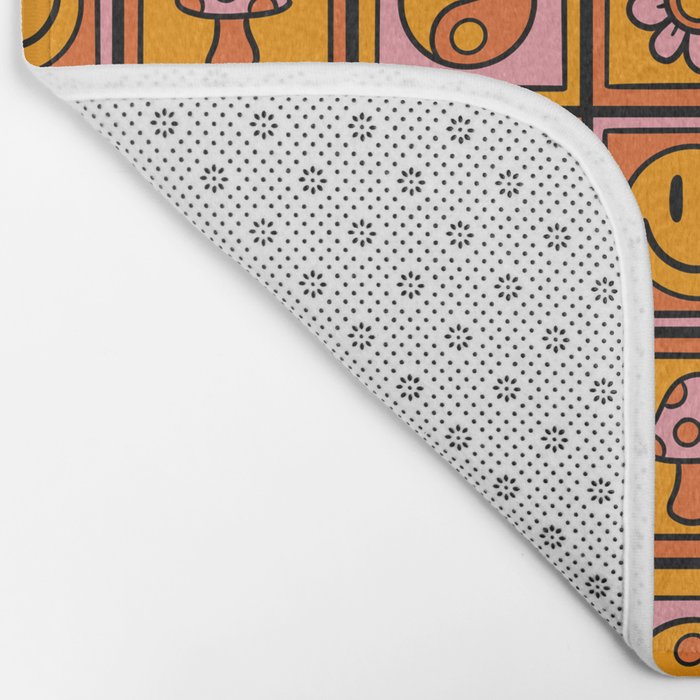 Vintage Granny Square Print Bath Mat Gallery Image 2
