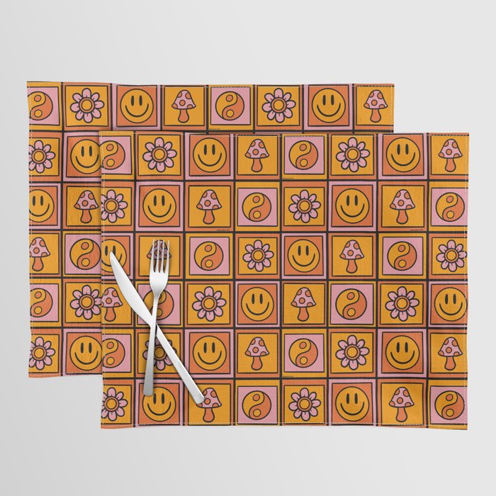 Vintage Granny Square Print Placemat Gallery Image 1