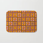 Vintage Granny Square Print Bath Mat Gallery Image 1