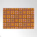 Vintage Granny Square Print Welcome Mat Gallery Image 1