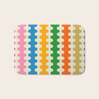 Colorful Ogee A-Go-Go Retro Pop Abstract Multicolor Wavy Stripe Pattern Bath Mat Gallery Image 1