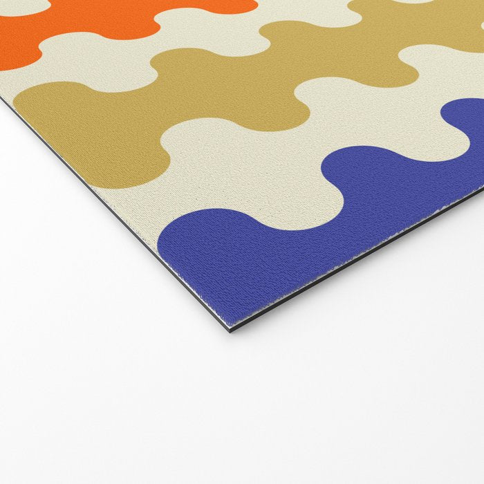 Colorful Ogee A-Go-Go Retro Pop Abstract Multicolor Wavy Stripe Pattern Welcome Mat Gallery Image 2