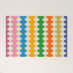 Colorful Ogee A-Go-Go Retro Pop Abstract Multicolor Wavy Stripe Pattern Welcome Mat Gallery Image 1
