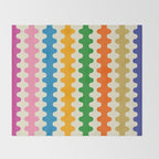 Colorful Ogee A-Go-Go Retro Pop Abstract Multicolor Wavy Stripe Pattern Throw Blanket Gallery Image 2