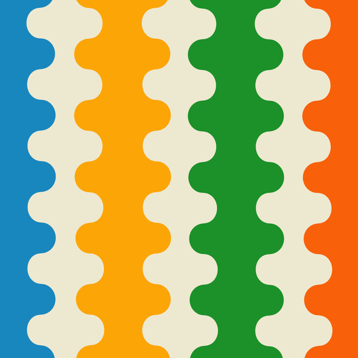 Colorful Ogee A-Go-Go Retro Pop Abstract Multicolor Wavy Stripe Pattern Coffee Mug Gallery Image 2
