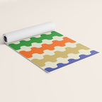 Colorful Ogee A-Go-Go Retro Pop Abstract Multicolor Wavy Stripe Pattern Yoga Mat Gallery Image 2