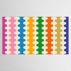 Colorful Ogee A-Go-Go Retro Pop Abstract Multicolor Wavy Stripe Pattern Tablecloth Gallery Image 2