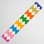 Colorful Ogee A-Go-Go Retro Pop Abstract Multicolor Wavy Stripe Pattern Table Runner Gallery Image 3
