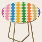 Colorful Ogee A-Go-Go Retro Pop Abstract Multicolor Wavy Stripe Pattern Side Table Gallery Image 2