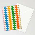 Colorful Ogee A-Go-Go Retro Pop Abstract Multicolor Wavy Stripe Pattern Stationery Card Gallery Image 2