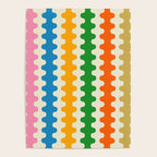 Colorful Ogee A-Go-Go Retro Pop Abstract Multicolor Wavy Stripe Pattern Poster Gallery Image 4