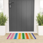 Colorful Ogee A-Go-Go Retro Pop Abstract Multicolor Wavy Stripe Pattern Welcome Mat Gallery Image 3