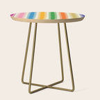 Colorful Ogee A-Go-Go Retro Pop Abstract Multicolor Wavy Stripe Pattern Side Table Gallery Image 1