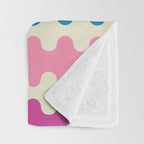Colorful Ogee A-Go-Go Retro Pop Abstract Multicolor Wavy Stripe Pattern Throw Blanket Gallery Image 3