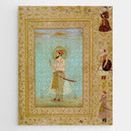 Emperor Shah Jahan Antique Indian Miniature Painted Illustration Jigsaw Puzzle Gallery Image 1