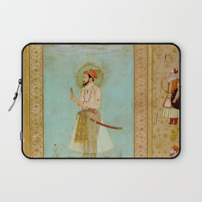 Emperor Shah Jahan Antique Indian Miniature Painted Illustration Laptop Sleeve Gallery Image 1