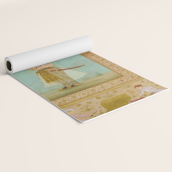 Emperor Shah Jahan Antique Indian Miniature Painted Illustration Yoga Mat Gallery Image 2