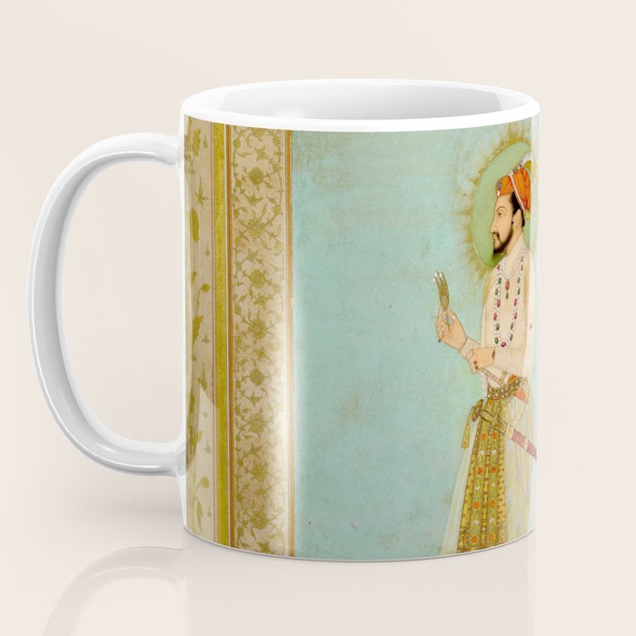 Emperor Shah Jahan Antique Indian Miniature Painted Illustration Coffee Mug Gallery Image 3