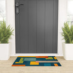 Colorful Geometric Shapes Navy Background Modern Artwork Welcome Mat Gallery Image 3