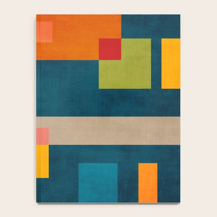 Colorful Geometric Shapes Navy Background Modern Artwork Notebook Gallery Image 4