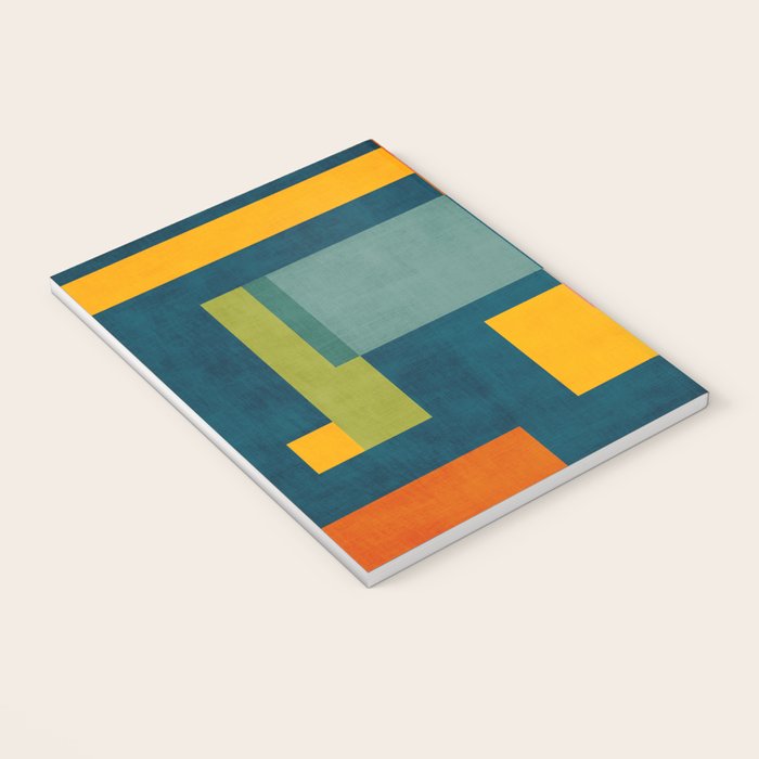 Colorful Geometric Shapes Navy Background Modern Artwork Notebook Gallery Image 3