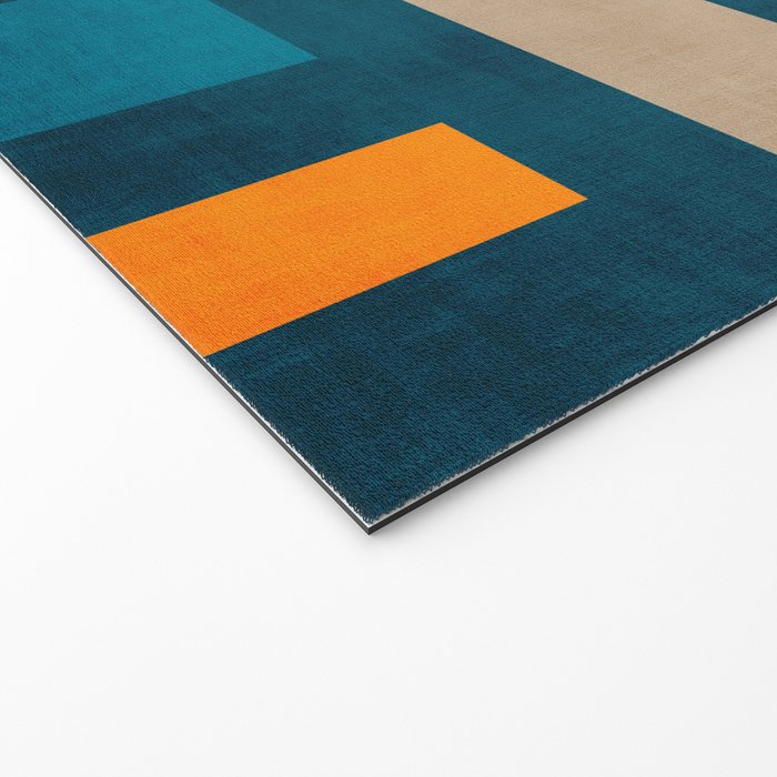 Colorful Geometric Shapes Navy Background Modern Artwork Welcome Mat Gallery Image 2