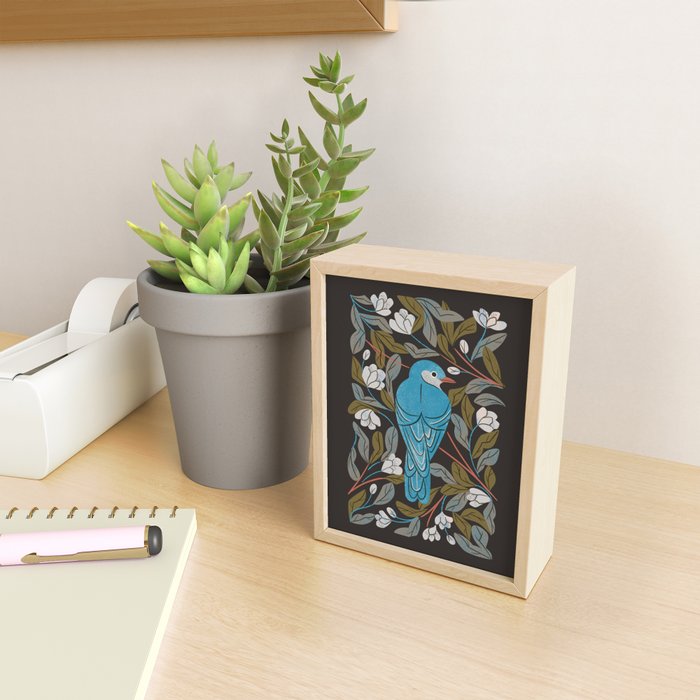 Bluebird and Apple Blossoms Mini Art Print Gallery Image 2