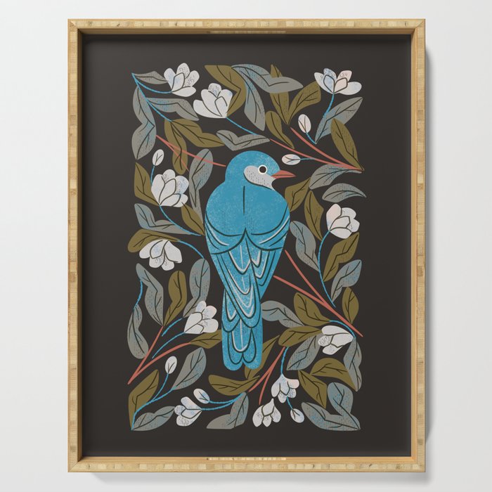 Bluebird and Apple Blossoms Serving Tray Gallery Image 1