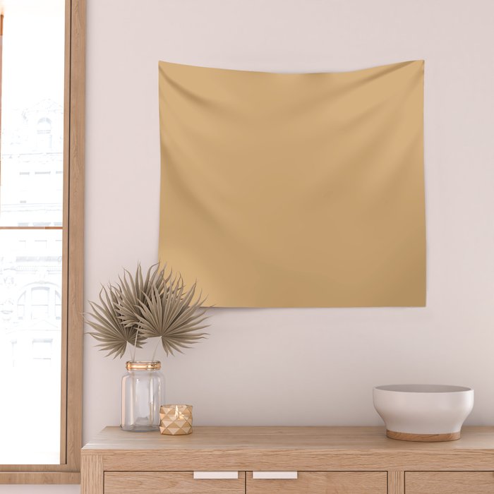 Soft Camel Solid Color Wall Tapestry Gallery Image 2
