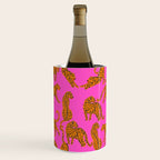 Abstract leopard with red lips illustration in fuchsia background  Wine Chiller Gallery Image 1