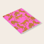 Abstract leopard with red lips illustration in fuchsia background  Notebook Gallery Image 2