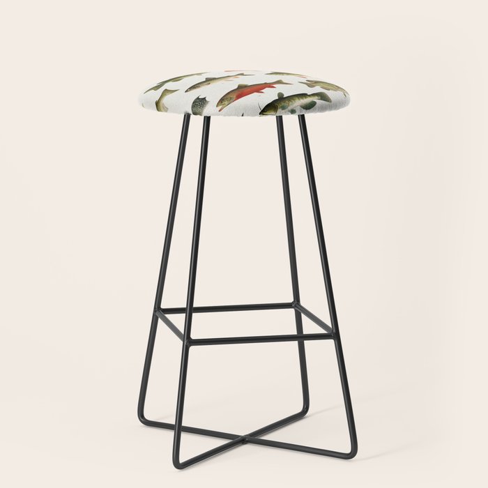 Illustrated North America Game Fish Identification Chart Stool Gallery Image 1