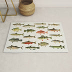 Illustrated North America Game Fish Identification Chart Rug Gallery Image 1
