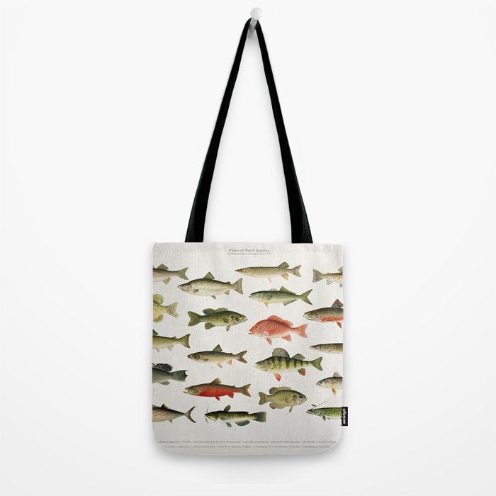 Illustrated North America Game Fish Identification Chart Tote Bag Gallery Image 2