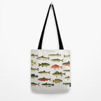 Illustrated North America Game Fish Identification Chart Tote Bag Gallery Image 2