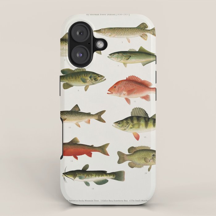 Illustrated North America Game Fish Identification Chart iPhone Case Gallery Image 1