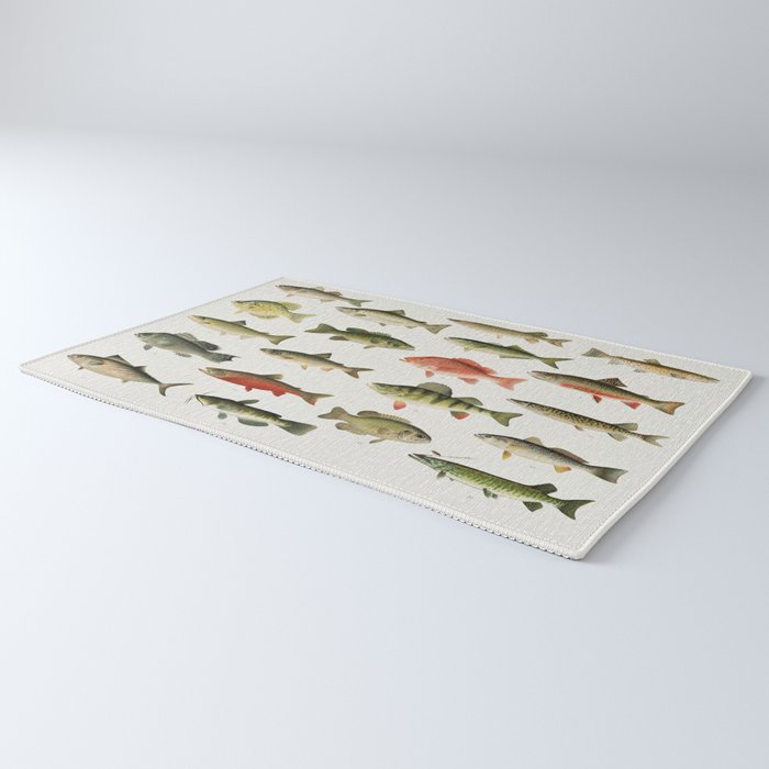 Illustrated North America Game Fish Identification Chart Rug Gallery Image 3