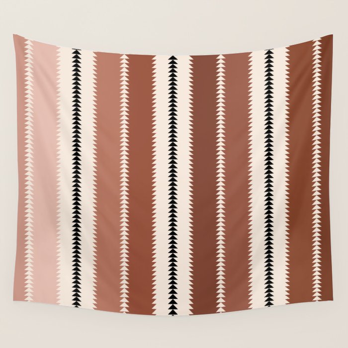 Western Stripes XV Terracotta Rust Red Wall Tapestry Gallery Image 4
