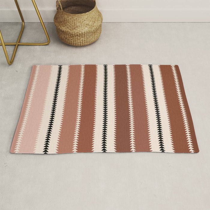 Western Stripes XV Terracotta Rust Red Rug Gallery Image 1