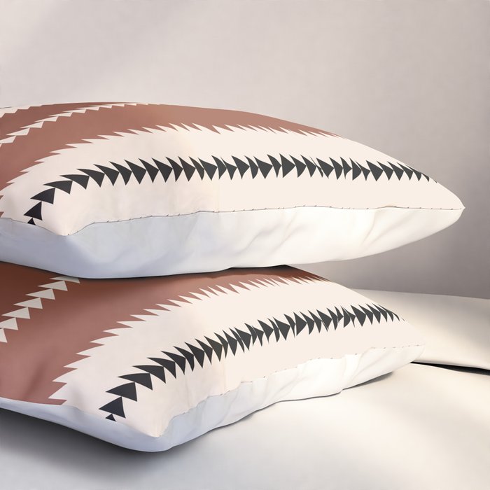 Western Stripes XV Terracotta Rust Red Pillow Sham Gallery Image 3
