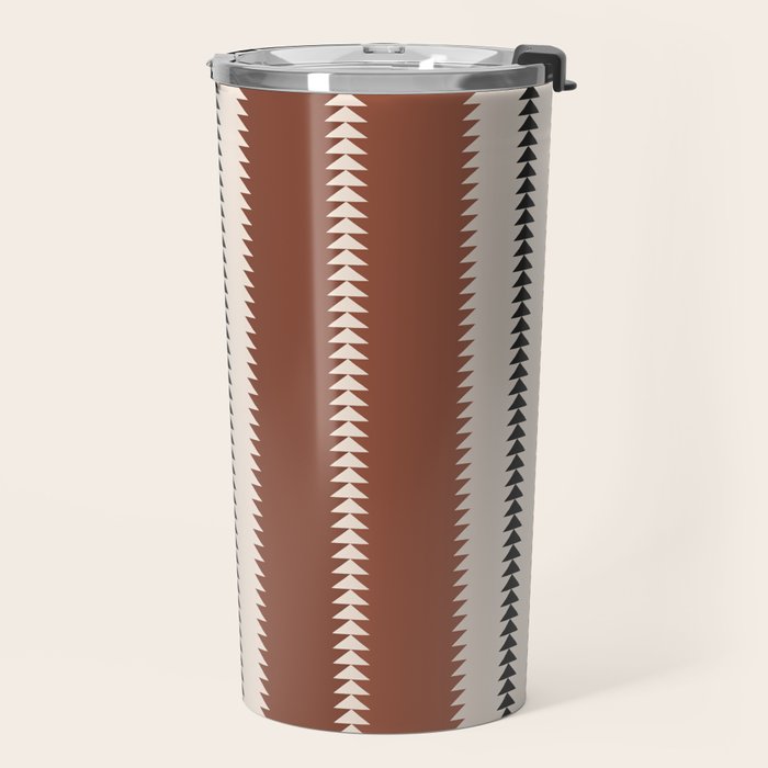 Western Stripes XV Terracotta Rust Red Travel Mug Gallery Image 2