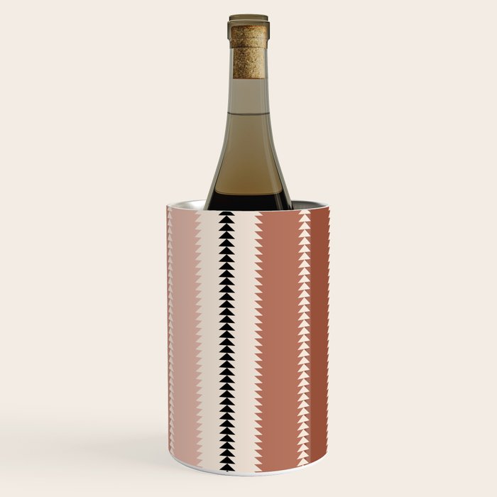 Western Stripes XV Terracotta Rust Red Wine Chiller Gallery Image 2