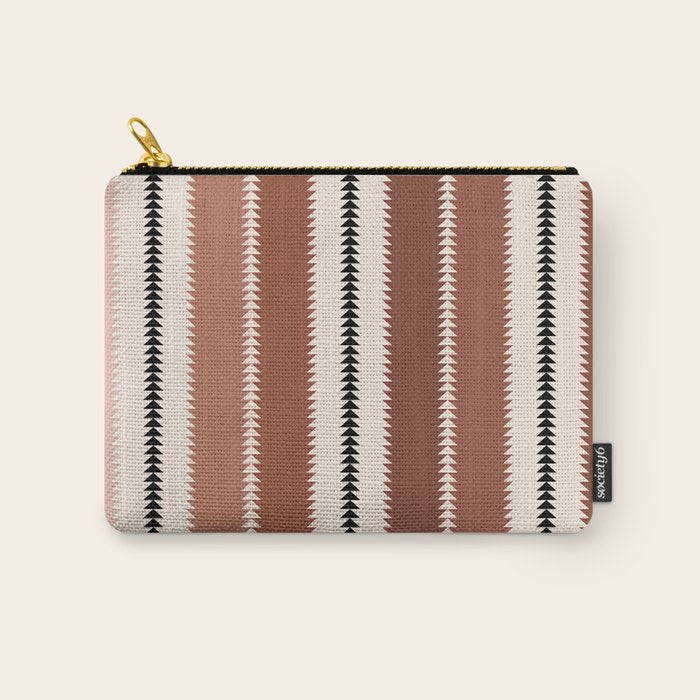 Western Stripes XV Terracotta Rust Red Carry All Pouch Gallery Image 1