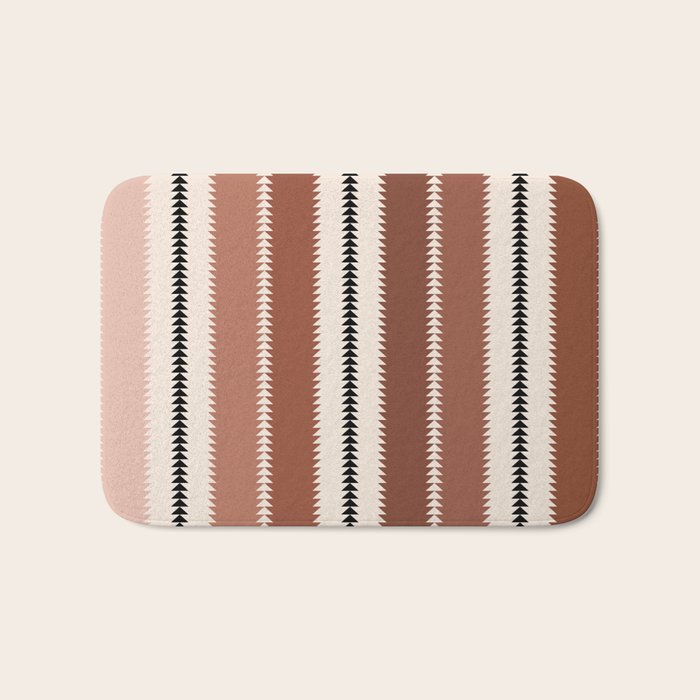 Western Stripes XV Terracotta Rust Red Bath Mat Gallery Image 1