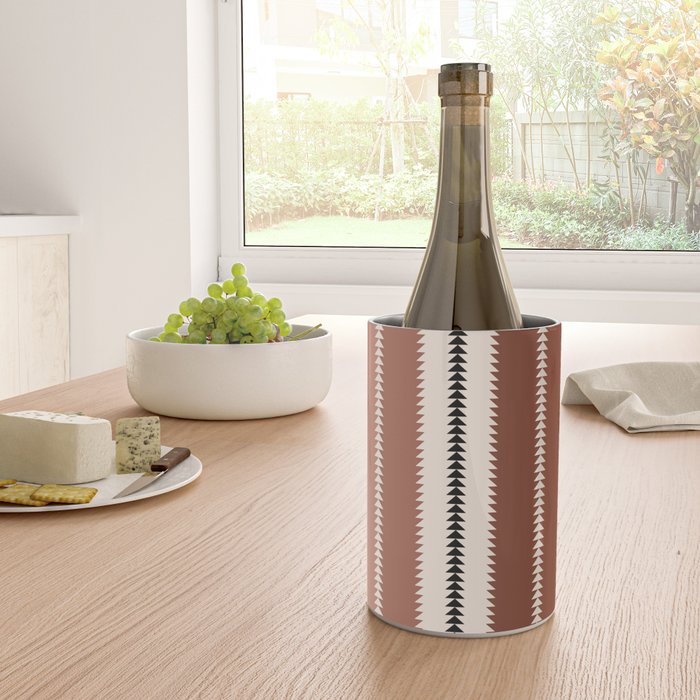Western Stripes XV Terracotta Rust Red Wine Chiller Gallery Image 4