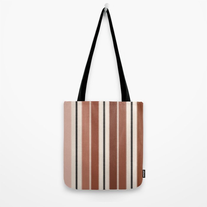 Western Stripes XV Terracotta Rust Red Tote Bag Gallery Image 2