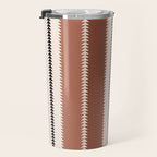 Western Stripes XV Terracotta Rust Red Travel Mug Gallery Image 3