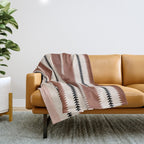 Western Stripes XV Terracotta Rust Red Throw Blanket Gallery Image 1