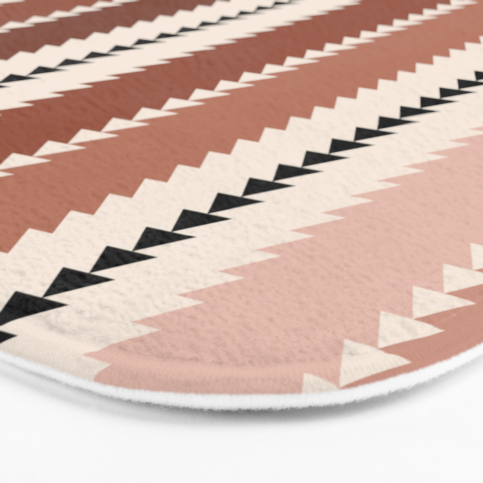 Western Stripes XV Terracotta Rust Red Bath Mat Gallery Image 3